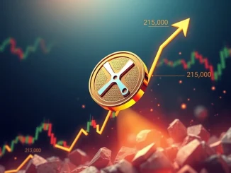 XRP coin surging in a bullish market with key resistance levels highlighted