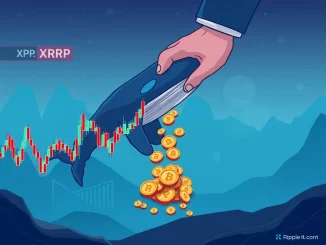 A chart illustrating the significant XRP price drop caused by Chris Larsen's large XRP sales, highlighting crypto market volatility.