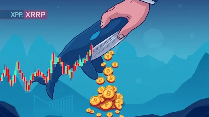 A chart illustrating the significant XRP price drop caused by Chris Larsen's large XRP sales, highlighting crypto market volatility.