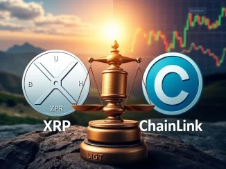 A visual representation clarifying the distinct legal and market dynamics between XRP and Chainlink, emphasizing nuanced XRP Chainlink comparison.