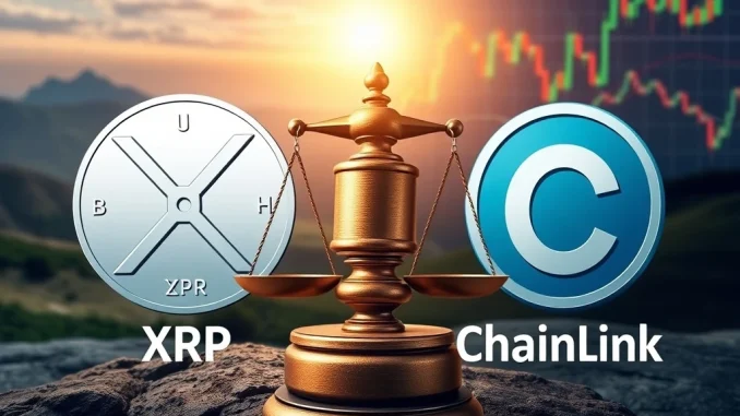 XRP News Today: Legal Expert Crucially Clarifies XRP-Chainlink Comparisons, Highlighting Distinct Dynamics A visual representation clarifying the distinct legal and market dynamics between XRP and Chainlink, emphasizing nuanced XRP Chainlink comparison.