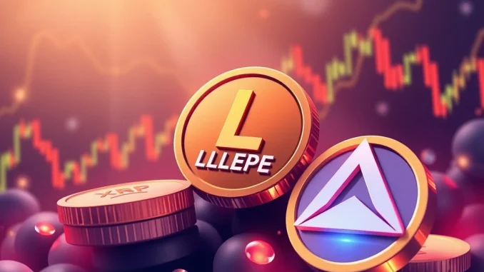 XRP, LILPEPE, and ADA tokens surging amid cryptocurrency market volatility
