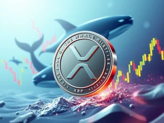 XRP price chart with whale activity highlighting market trends