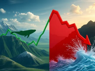 Charts showing contrasting movements in the crypto market, with Bitcoin Cash surging and XRP tumbling, reflecting significant XRP News Today and market volatility.