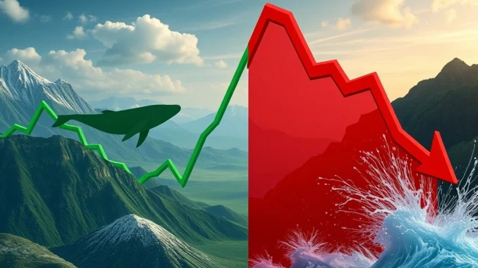 Charts showing contrasting movements in the crypto market, with Bitcoin Cash surging and XRP tumbling, reflecting significant XRP News Today and market volatility.