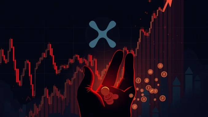 Chart showing a significant XRP price dip, representing market concerns after a major token sale by Ripple co-founder.