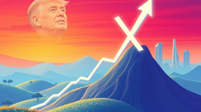 An XRP price chart showing a significant surge, symbolizing the impact of pro-crypto policies and growing institutional investment on XRP News.