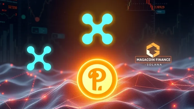XRP, Pi Coin, MAGACOIN FINANCE, and Solana competing for dominance in cryptocurrency 2025