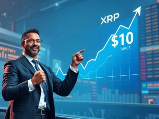 Scottie Pippen making a bold XRP price prediction of $10, symbolizing market optimism and potential growth.