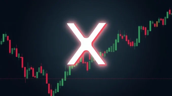 Chart showing XRP price decline with a cup-and-handle pattern, signaling a potential bear market. Investors analyze XRP price trends.
