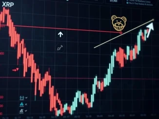 XRP price chart illustrating a dramatic drop and swift rebound, symbolizing the largest crypto bear trap event.