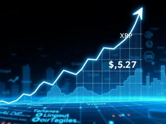 Chart illustrating XRP price nearing a critical resistance breakout, hinting at a potential surge towards $7-$9.