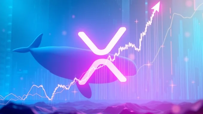 A chart showing the XRP price holding crucial support, with whale activity driving potential upward momentum.