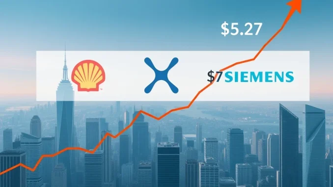 A vibrant chart displaying XRP's bullish cup-and-handle pattern, signaling an impressive price target of $5.27 and its growing market cap.