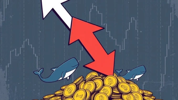 A chart illustrating a sharp drop in XRP price, symbolizing market liquidations and whale outflows impacting its support levels.