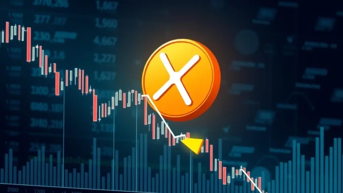 Chart showing a dramatic XRP price drop, illustrating market volatility and the impact of recent Upbit sell-off.