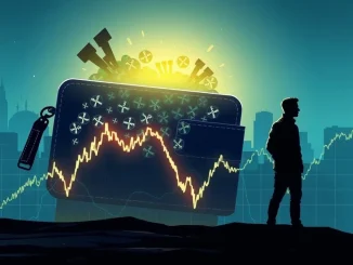 A visual representation of a potential XRP price drop, highlighting the significant impact of Chris Larsen's large XRP wallet on market stability.