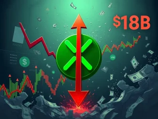 A chart showing a significant fall in XRP Price, illustrating the critical $3.00 support level being tested amidst market liquidations.