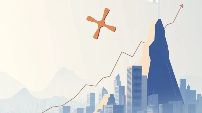 XRP Price: Bitpanda Exec Predicts Stunning Surge Past $3.84 Despite Recent Dip A visual representation of XRP Price movements, showing a potential surge past its all-time high amidst market fluctuations.