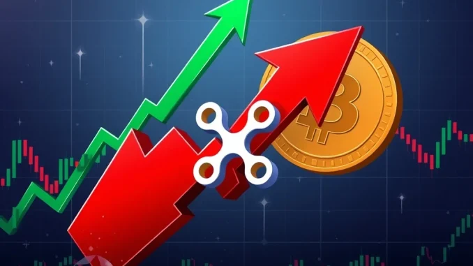 Visualizing the XRP price plunge amidst market volatility, highlighting the impact of Upbit's XRP release and Bitcoin's growing traction.