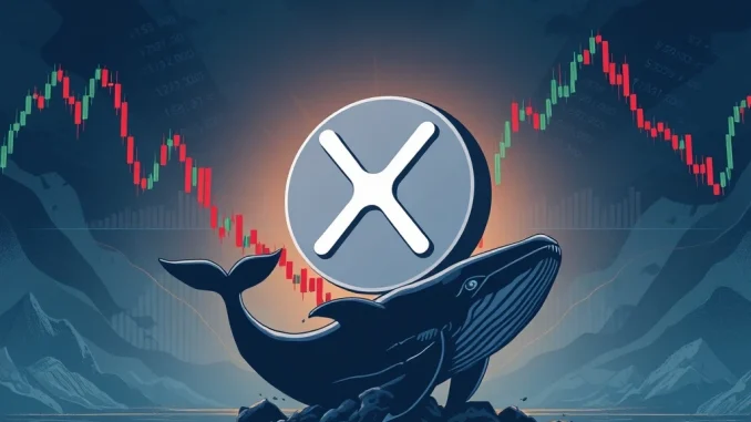A visual representation of the XRP price drop, highlighting the impact of whale activity on the cryptocurrency market.