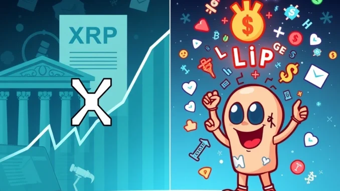 Visualizing the contrasting futures of XRP and LILPEPE, highlighting XRP Price Prediction driven by regulatory clarity and LILPEPE's meme-fueled ascent.