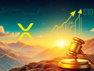Visualizing the potential XRP Price Prediction, showing its upward trajectory towards $10, supported by market charts and regulatory confidence.
