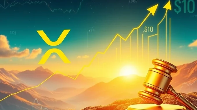 XRP Price Prediction: Explosive Rally Towards $10 by July 2025 Confirmed by Key Indicators Visualizing the potential XRP Price Prediction, showing its upward trajectory towards $10, supported by market charts and regulatory confidence.