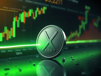 XRP price chart showing a strong upward move testing a critical $3.21 resistance level, reflecting market conviction.