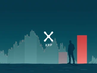 A digital chart depicting a sharp XRP price drop, illustrating the impact of a major Ripple co-founder's token sale on the crypto market.