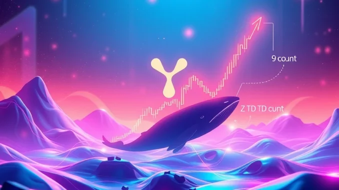 A vibrant chart illustrating a potential XRP price surge, highlighting bullish technical indicators and whale accumulation.