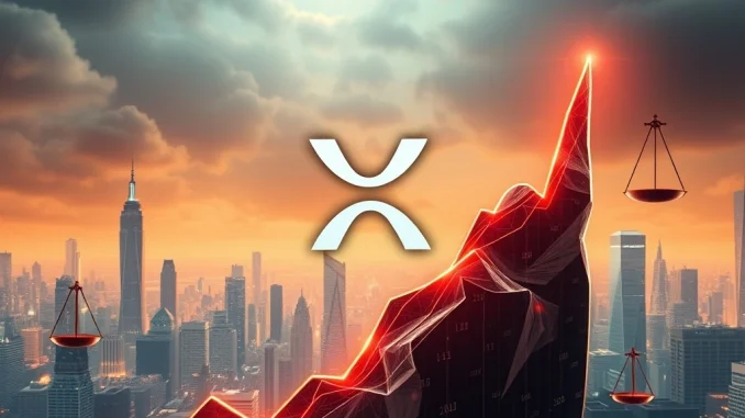 A graph showing a dramatic increase in XRP price, symbolizing the recent surge amidst the Ripple SEC lawsuit.
