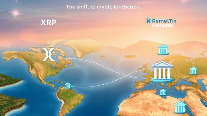 A visual metaphor illustrating XRP's market resilience against a large sell-off while Remittix gains momentum in cross-border crypto payments.