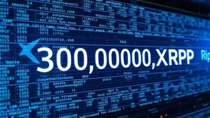 A visual representation of a significant XRP transfer, highlighting the scale of the crypto transaction to Ripple's digital infrastructure.