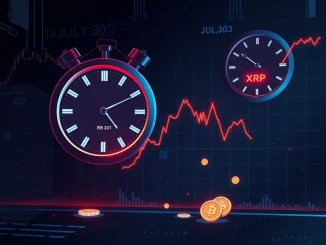 A cryptocurrency chart showing a sharp decline, symbolizing an XRP selloff and market volatility.