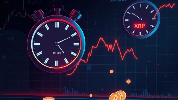 A cryptocurrency chart showing a sharp decline, symbolizing an XRP selloff and market volatility.