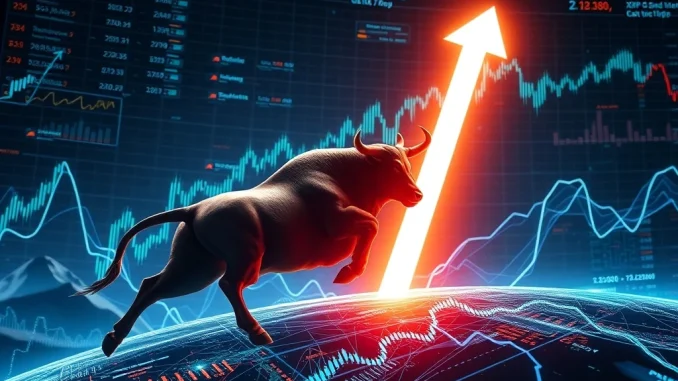 XRP Price Prediction: Analysts Unveil Astonishing 500% Surge Potential in Final Bull Phase An XRP chart showing a dramatic upward trend, symbolizing the predicted XRP surge potential in its final bull phase.