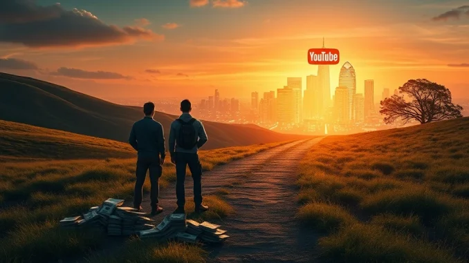 Illustration showing the vast difference between the YouTube acquisition price and its current valuation, highlighting the founders' missed opportunity.