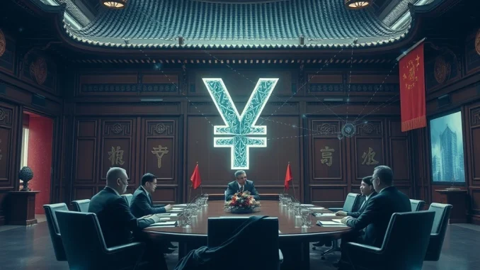 Unlocking the Future: Shanghai Officials Advance Yuan-backed Stablecoin Ambitions Shanghai officials strategizing the development of a yuan-backed stablecoin, symbolizing China's digital currency aspirations.