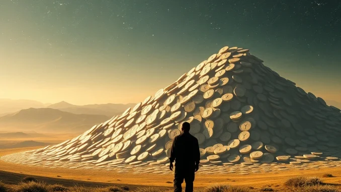 Depicts the alarming insider control over the Kanye West YZY token, with a vast majority held by a few, warning of potential market risks.