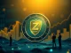 A visual representation of Zcash's potential growth, featuring a Zcash coin on an upward trend chart, symbolizing the Zcash price prediction driven by privacy and institutional interest.