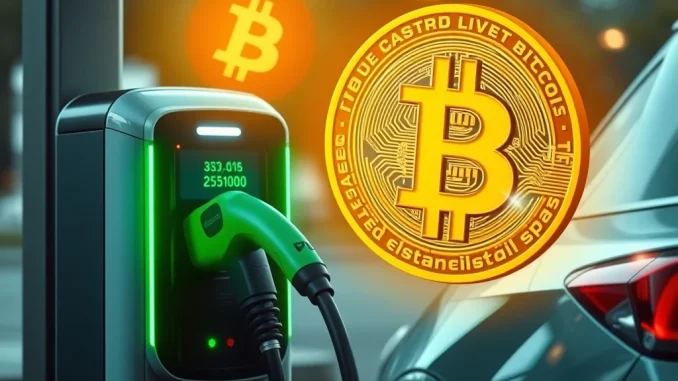 ZOOZ Power Unlocks $5M for Ambitious Bitcoin Treasury Strategy ZOOZ Power EV charging station displaying a Bitcoin logo, symbolizing the company's strategic Bitcoin Treasury Strategy.