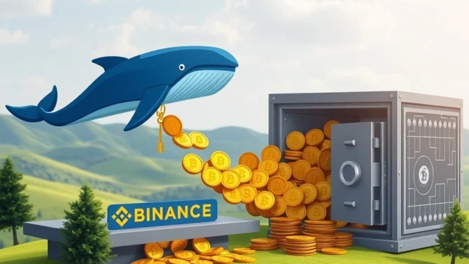 Illustration of Abraxas Capital's significant BTC withdrawal from Binance, highlighting a large transfer of Bitcoin worth $120 million.