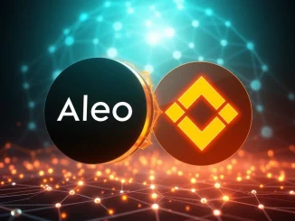 Aleo blockchain logo integrating with Binance Alpha, symbolizing a significant partnership for zero-knowledge tech in Web3.