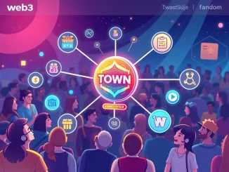 Visualizing Alt.town's new TOWN token integration, streamlining crypto payments for creators and fans within the Web3 fandom platform.