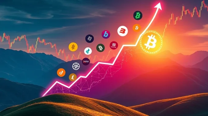 Visualizing the rising Altcoin Season Index at 70, indicating a potential market shift towards altcoin outperformance against Bitcoin.