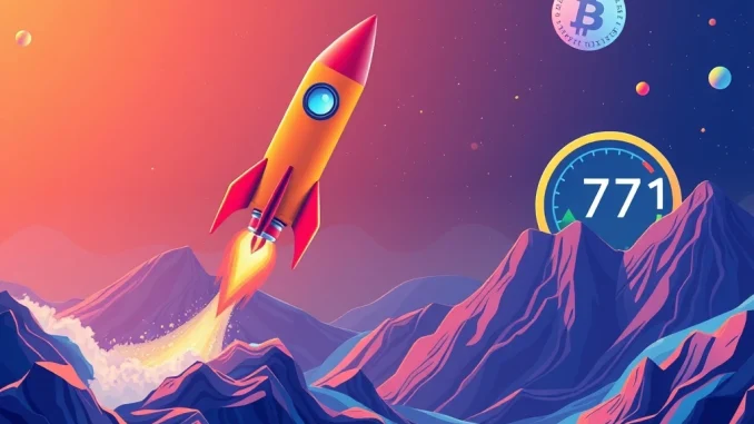 A visual representation of the Altcoin Season Index at 71, indicating current market conditions and altcoin performance against Bitcoin.