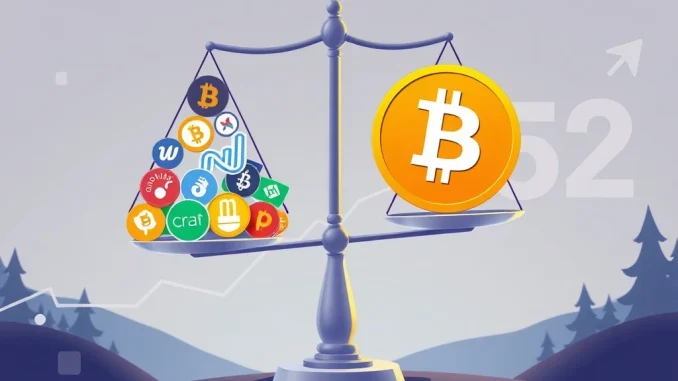 A visual representation of the Altcoin Season Index showing altcoin performance relative to Bitcoin, indicating market stability.