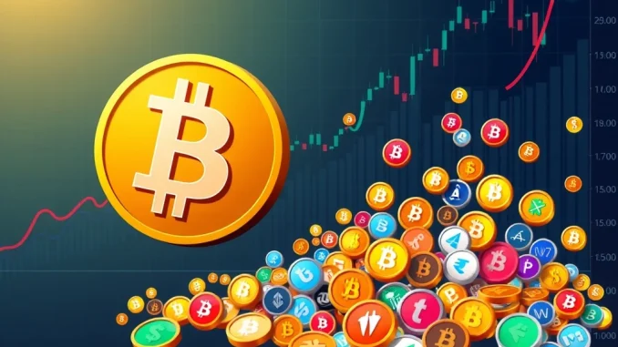 A chart illustrating the decline in BTC dominance, signaling the potential for an exciting altcoin season in the cryptocurrency market.
