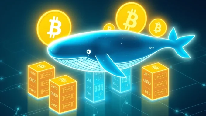 A cryptocurrency whale, representing Arthur Hayes ONDO deposit, transfers tokens to multiple exchanges, highlighting significant market implications.
